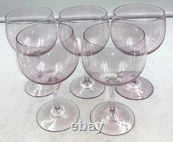 Dorothy Thorpe 5 Crystal Iridescent Amethyst Glass Stemware Wine Hock Glasses