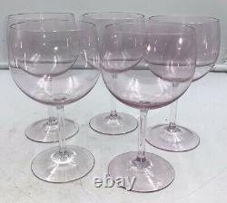 Dorothy Thorpe 5 Crystal Iridescent Amethyst Glass Stemware Wine Hock Glasses