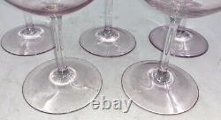 Dorothy Thorpe 5 Crystal Iridescent Amethyst Glass Stemware Wine Hock Glasses