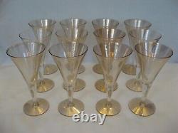 Dorothy Thorpe Gold Fleck Crystal 6 Claret Wine Glasses Set of 12 -Excellent