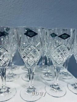 Dublin Shannon Crystal by Godinger Wine Water Glasses 12 Piece Set 9oz With Box