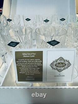 Dublin Shannon Crystal by Godinger Wine Water Glasses 12 Piece Set 9oz With Box