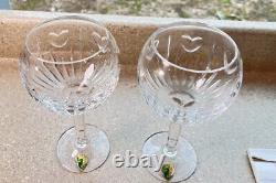 E1715 Waterford Oversized Balloon Crystal Wine Glasses Set of 2