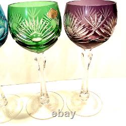 ECHT BLEIKRISTALL 4 Color Wine Or Electi Crystal Wine Glasses RARE