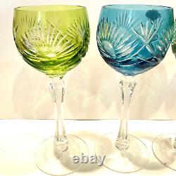ECHT BLEIKRISTALL 4 Color Wine Or Electi Crystal Wine Glasses RARE