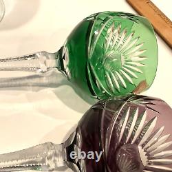 ECHT BLEIKRISTALL 4 Color Wine Or Electi Crystal Wine Glasses RARE