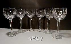 EXCELLENT Waterford Crystal LISMORE (1957-) 6 Wine Hocks 7 3/8 6 oz Ireland