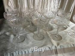 Early 1900s 5 1/8 stemware champagne wine coupes etched unsigned 13