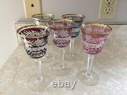 Ebeling & Reuss Marchioness Sherry Wine Glass Gold Rim Set Of 5