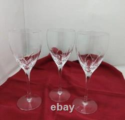 Edinburgh Crystal Skye Wine Glass Set Of 3 Claret 7 7/8 Tall Etched Base