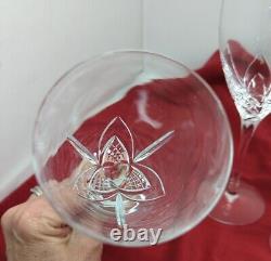 Edinburgh Crystal Skye Wine Glass Set Of 3 Claret 7 7/8 Tall Etched Base