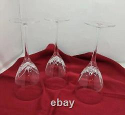 Edinburgh Crystal Skye Wine Glass Set Of 3 Claret 7 7/8 Tall Etched Base