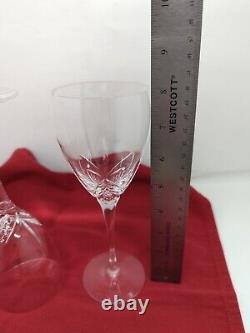 Edinburgh Crystal Skye Wine Glass Set Of 3 Claret 7 7/8 Tall Etched Base