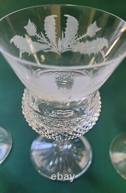 Edinburgh Crystal Thistle Claret Wine Glasses SIGNED 4 1/2 Set of 4