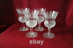 Edinburgh Crystal Thistle Pattern 4 x Small Wine Glasses signed