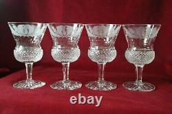 Edinburgh Crystal Thistle Pattern 4 x Small Wine Glasses signed