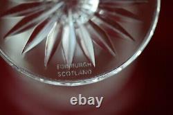 Edinburgh Crystal Thistle Pattern 4 x Small Wine Glasses signed