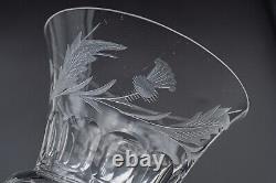 Edinburgh Crystal Thistle White Wine Glasses Pair-UNSIGNED 5 1/4 FREE SHIP