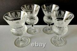 Edinburgh Fine Signed Crystal 4 1/2 Claret Wine Glasses Scotland Set Of 4