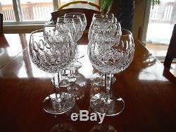 Eight (8) Waterford Crystal Colleen Water Or Red Wine Goblets- 8 Mint