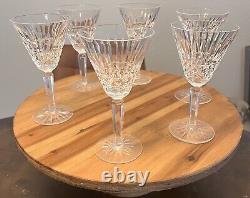 Elegant Waterford Crystal Cut Wine Glasses, Maeve Pattern (6X) 6 1/2