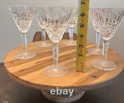 Elegant Waterford Crystal Cut Wine Glasses, Maeve Pattern (6X) 6 1/2