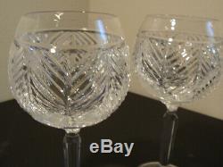 Exc 4 Ralph Lauren Crystal Herringbone Classic Birdbath Red Wine 8 3/4 Goblets