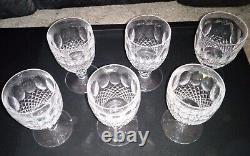 Excellent Set of 6 WATERFORD Colleen Crystal Short Stem (Cut) White Wine Glasses