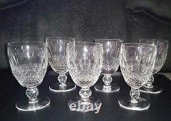 Excellent Set of 6 WATERFORD Colleen Crystal Short Stem (Cut) White Wine Glasses