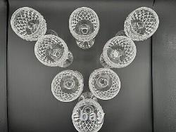 Exceptional Set of 8 WATERFORD CRYSTAL Boyne (Cut Foot) Hock Wine Glasses, MINT
