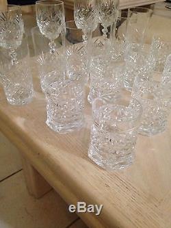 Exquisite lead crystal hand cut wine glass Set Lot 18 pieces