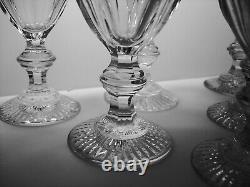 Extremely Rare Set Of 6 Baccarat Crystal Jonzac Red Wine Goblets / Glasses