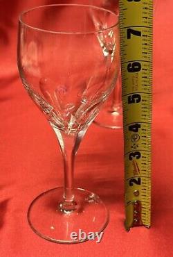 Extremely Rare- Set Of Four Crystal Hoya Metaphore Thumbprint Red Wine Glasses