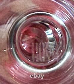 Extremely Rare- Set Of Four Crystal Hoya Metaphore Thumbprint Red Wine Glasses