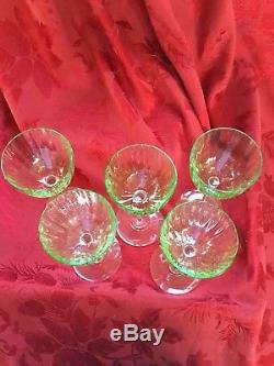 FLAWLESS Exquisite BACCARAT Crystal AQUARELLE CHARTREUSE Five RHINE WINE Glasses