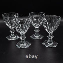 FLEABITES Baccarat Crystal Harcourt-Versailles Claret Wine Glasses Set 4 -5 3/8