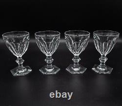 FLEABITES Baccarat Crystal Harcourt-Versailles Claret Wine Glasses Set 4 -5 3/8