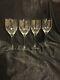 FOUR Orrefors Crystal Prelude Claret Wine Goblets Designed by Nils Landberg