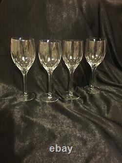 FOUR Orrefors Crystal Prelude Claret Wine Goblets Designed by Nils Landberg