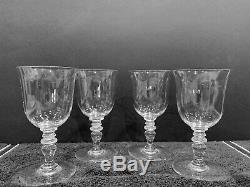 FOUR RARE BACCARAT Crystal Provence Tall Wine Goblets-France-6 7/8 X 3 3/4-EX