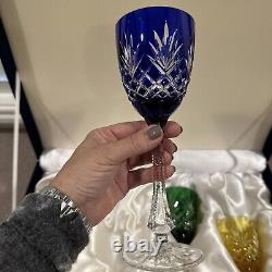 Faberge Crystal Colored Na Zdorovye Wine Glasses (4). Stores In Box. Unused