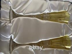 Faberge Crystal Xenia Wine Flute Glasses With Box