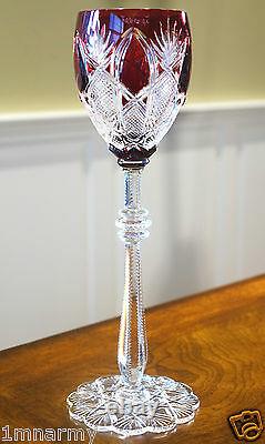 Faberge Czar Imperial Wine Glass Goblet Ruby Red Cased Crystal