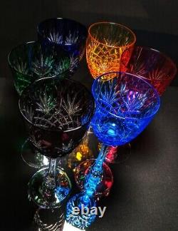 Faberge Odessa Crystal Colored Wine Glasses Set of 6