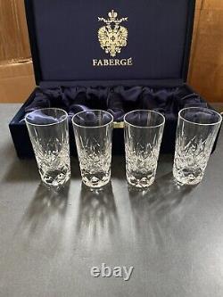Faberge Set Of 4 Imperial Crystal Collection Shot Wine Whiskey Glasses With BOX