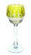 Faberge Xenia Imperial Lime Parido Cased Cut To Clear Crystal Wine Goblet Signed