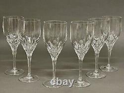 Fabulous Vintage Set of Six Gorham Crystal Diamond Clear Cut Wine Glasses