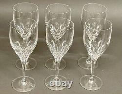 Fabulous Vintage Set of Six Gorham Crystal Diamond Clear Cut Wine Glasses