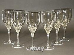 Fabulous Vintage Set of Six Gorham Crystal Diamond Clear Cut Wine Glasses