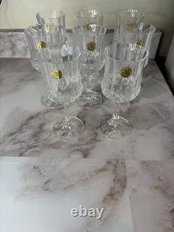 Fascination by Cristal De Flandre Set Of 8 Crystal Cut Wine Glasses (V3)